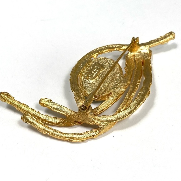 Orena Paris Brooch Glass Blue Abstract Gold Tone Vintage Estate
Women's Brooch - Picture 6 of 8